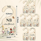 Whaline 8Pcs Vintage Wildflower Hanging Wood Baby Closet Size Dividers and Organizer - Newborn to 24 Months - Thicken Wardrob