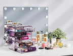 Sorbus Acrylic Makeup Organizer Set, 7-Drawer Vanity & Countertop Cosmetic Storage with Small & Wide Drawers, Purple Makeup S