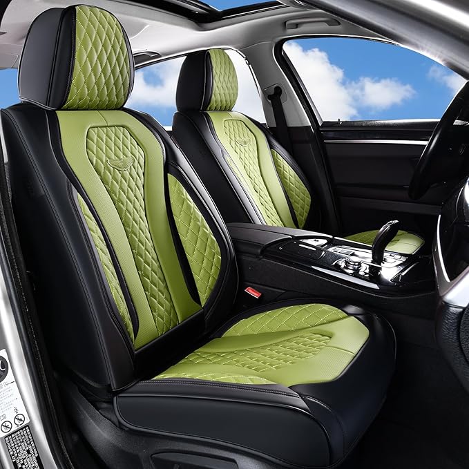 Coverado Seat Covers, Car Seat Covers Full Set, Green Car Seat Cover, Car Seat Cushion Waterproof, Luxury Auto Seat Covers, S