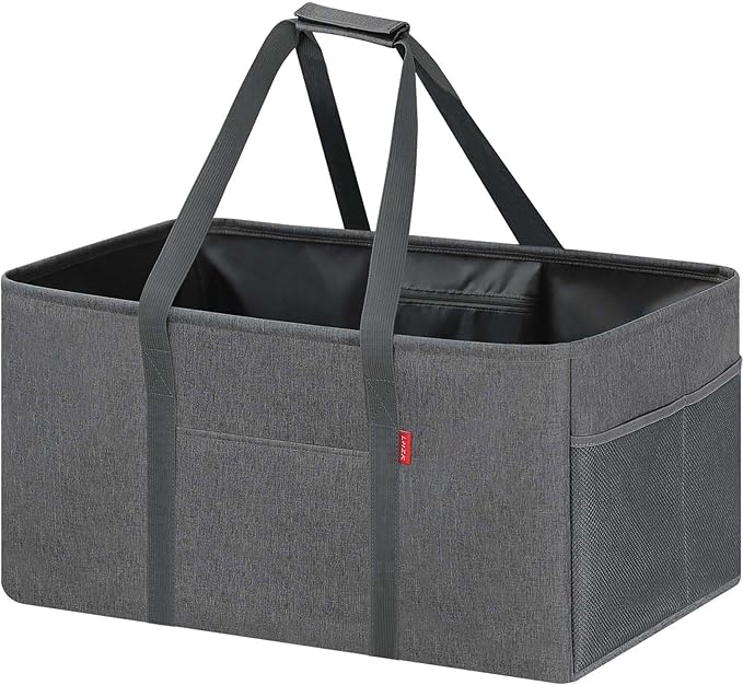 LHZK Standing Extra Large Utility Tote Bag with Metal Wire Frame and the Sides Rinforced, Extra Large Tote Bag with Handle,