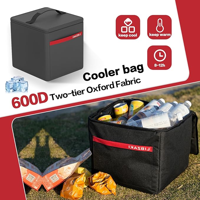 LIBZAKI Car Trunk Organizer,3 Compartments Big Trunk Storage, Large Capacity, Foldable, 95L Heavy Duty Storage Box for Car,