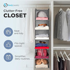 Handy Laundry Hanging Closet Organizer - 6 Shelf Storage for Clothes, Sweaters, Shoes & Accessories - Space-Saving Wardrobe S