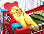 Handy Sandy Cart Caddy – 3-Pack Reusable Shopping Bags with Cart Clips | Heavy-Duty Grocery Organizer Tote Set | Eco-Friendly, Foldable, 40 lb Capacity | Red