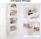 GRANNY SAYS Over the Door Organizer, 4-Shelf Behind the Door Storage with 6 Pockets and Clear Window, Waterproof Anti Tilt 35