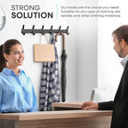 Matte Black Coat Rack Wall Mount – 17 Inch Stainless Steel Hook Rail with 6 Double Coat Hooks – Wall Mounted Entryway Organiz