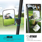 10L0L Golf Cart Mirror, No Drilling Extra Large Side View Mirror Universal for Yamaha, Club Car, EZGO, Folding Side Rear View Mirrors Adjustable 180 Degree