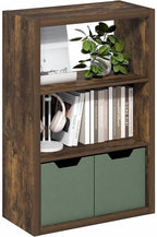 Furinno Viola Book Shelf, 3-Tier Bookshelf, Extra Thick Frame Bookcase with Open Shelf, Open Back Design, 11.3" x 23.2" x 35.