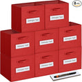 artsdi 13x13x13 storage cube bins(Set of 8) Fabric storage cubes with 8 Labels Window Cards & a Pen, storage cubes 13x13, Col