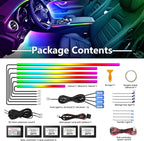 WEBUPAR Dreamcolor Acrylic Interior Car Lights - 18 in 1 RGB LED Strip Lights with APP Control and 213 Color Modes, Decorative Ambient Lighting Kits