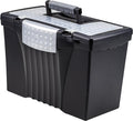 Storex Portable Letter/Legal Filebox with Organizer Lid, Letter/Legal Files, 14.5" X 10.5" X 12", Black