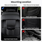1797 Car Trash Can for Back Seat, Automotive Garbage Bin Clip on Front Seat Back, PU Leather with Leakproof Removable Plastic Liner, 0.42 Gallon Capacity for Small Trash