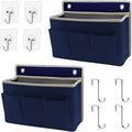 2-Pack Wall Hanging Organizer Bag/Hanging Baskets with Large Mesh Compartment & 3 Pockets，Over the Door Hanging Organizer Spa