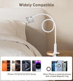 Magnetic Gooseneck Phone Holder Mount for iPhone 17/16/15/14/13/12 - Magnetic Stand Tabletop Clamp 360°Rotation Adjustable for Office/Home Compatible with iPhone 17 16 15 14 13 12 Mini Plus Pro Max