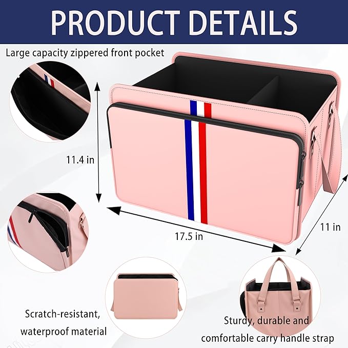 Homeve Trunk Organizer for Car, Waterproof Collapsible 3 Compartments Car Organizer, Foldable Storage for Car Accessories, Too