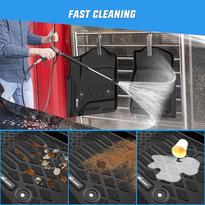 Nilight Floor Mats for Chevy Silverado GMC Sierra 1500 Crew Cab 2014-2018, Chevrolet Silverado Sierra 2500HD 3500HD 2015 2016 2017 2018 2019 All Weather Custom Fit Heavy Duty Floor Liners