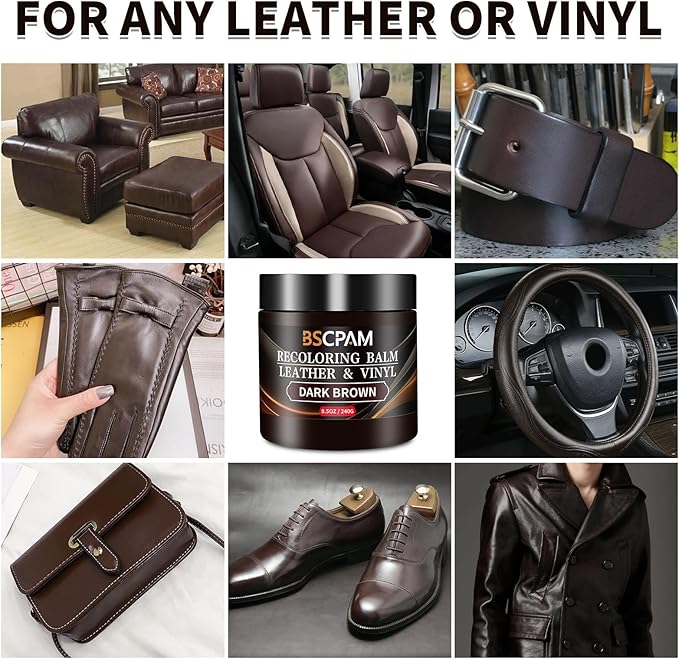 Dark Brown Leather Recoloring Balm with 100ml Mink Oil,Leather Couch Scratch Remover,Leather Repair kit for Vinyl Furniture a