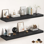 Black Floating Shelves 55Inch Long, 12 Inch Deep Floating Shelves for Wall, 55 x 12 Large Floating Shelf for Fireplace Mantel