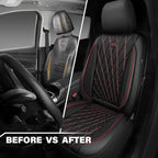 CAR PASS Thick Foam 3D Air Mesh Leather Car Seat Covers Front Seats Only, Breathable Premuim Leather Two Front Seat Cover, Ai