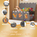 Extra Large Toy Box Chest, Collapsible Sturdy Toy Storage Organizer Boxes Bins Baskets Dinosaur Kids Toy Chest Bin with Lids 