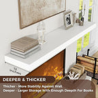Floating Shelves for Wall, 72 Inch Wide x 12 Inch Deep Floating Shelves, Long Wood Floating Wall Shelf Shelves for Living Roo