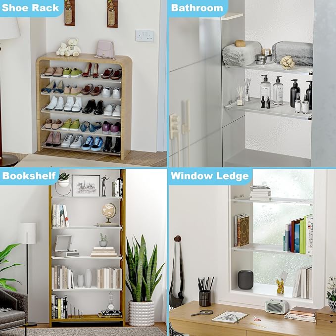 Adjustable Closet Shelve Divider,Rod Expandable Metal Hanging Shelf Closet Separator for Closet,Cabinet,Wardrobe,Cupboard Bat