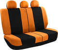 FH Group Car Seat Covers Rear Set Cloth - Universal Fit Automotive Seat Covers, Low Back Front Seat Covers, Solid Back Seat C
