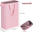 efluky Slim Laundry Basket, Narrow Laundry Hamper with Handles, Collapsible Dirty Clothes Hamper, Tall Laundry Bin for Laundr