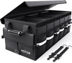 HOTOR Car Trunk Organizer - Foldable Trunk Organizer for SUV, Car Storage with Reflective Strips Securing Cover, Large Capacity
