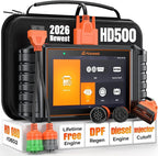 FOXWELL Heavy Duty Truck Scanner - HD500 Diesel Scaner Diagnostic Tool with DPF Regeneration/Injector Cutoff, fit for Cummins,