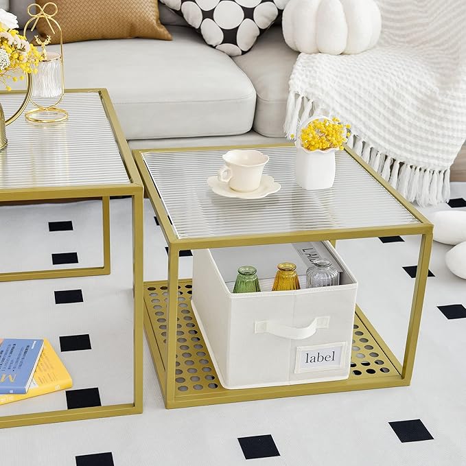 GRANNY SAYS Closet Organizer Bins with Label Holder, Fabric Storage Baskets, Foldable Storage Bins for Living Room, Decorativ