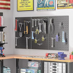 Pegboard Smith Metal Pegboard Panels, 16" x 12" Heavy-Duty Wall Peg Boards for Garage Tool Storage, Pegboard Organizer System