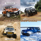 Snow Chains for Car 6 Pack, Emergency Anti Slip Chains for SUV/Trucks/ATV, Adjustable Universal Winter Security Chains for Ic