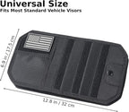 Car Visor Organizer, Sun Visor Organizer for Trucks Cars SUVs, Tactical Car Accessories with Zipper Visor Storage Pouch, Glasses Clip and Card Sleeve Pocket, Molle Visor Organizer with Panel (Black)
