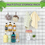 Yaocom 12 Pcs Wall Grid Hanging Basket Shelf Hooks Set bulk Grid Wall Accessories Includes 4 Basket 4 Wire Straight Shelf and