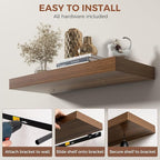 Dreamland 40 Inch Floating Shelves for Wall,8 Inch Deep Floating Shelves,40" W x 8" D Wall Shelves for Bedroom,Living Room, K