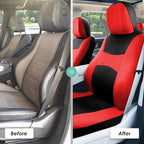 FH Group Car Seat Covers Rear Set Cloth - Universal Fit Automotive Seat Covers, Low Back Front Seat Covers, Solid Back Seat C