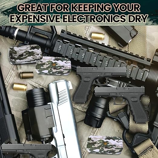 40 Gram Gun Safe Dehumidifier Camouflage, Rechargeable Desiccant Canister Dehumidifier Bags, Reusable Silica Gel Packets