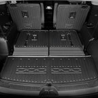 Floor Mats for 2017-2023 GMC Acadia 6 Passenger Captain Chairs All Weather Cargo Mat with Backrest Mat for 2023 GMC Acadia Denali Accessories