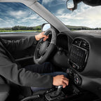 BDK Chrome Wood Grain Black & Gray Steering Wheel Cover for Cars, Trucks, Van, SUVs - Elegant and Comfortable Grip Accessorie