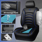 CAR PASS 3D Foam PU Leather Car Seat Covers, Universal Seat Covers Front 2 for Trucks SUV Sedan Automotive Seat Covers Armres