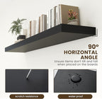 72 Inch Black Floating Shelf | 12 Inch Deep Floating Shelves Set of 1 | 72" D x 12" D Rustic Wood Shelves for Wall | Deep Bla