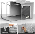 Sorbus Storage Bins with Metal Frame - Stackable & Foldable Clothes Organizer Bags - Oxford Fabric Storage Containers with La