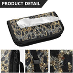 Car Tissue Holder Car Visor Organizer Tissue Box Holder for Car Sun Visor Organizer with Car Vehicle Accessories Essentials Interior for Women Men Sparkling Leopard Print
