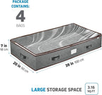 Under Bed Storage Bins - Pack Of 4 Under The Bed Storage Containers For Clothes, Blankets, Winter Clothing, & Shoes - Underbe