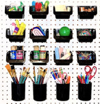 WallPeg Pegboard Bins & Cups - 15 each 5" Bins and 5 each 5" Cups - Hooks to Peg Board Panel Organize Hardware Arrange Access