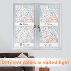 Hilarious Window Privacy Film Rainbow, 3D Decorative Vinyl Tint, Static Cling Window Decals, Stained Clings for Glass, Non-Adhesive (47.25'' x 197'')