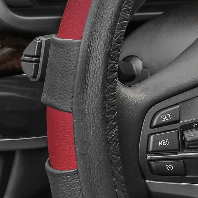 FH Group Universal Fit Microfiber Embossed Leather Beige Steering Wheel Cover Fits Most Cars, SUVs