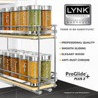 LYNK PROFESSIONAL® Élite™ Pull Out Spice Organization for Cabinets - 4-3/8 inch Wide – Spice Rack for Inside Cabinets – Wood/