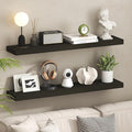 Furinno Tanna Floating Shelves for Wall Set of 2, 9 x 47 Wall Shelf, Wall Mounted Floating Shelf with Invisible Bracket, 2-in