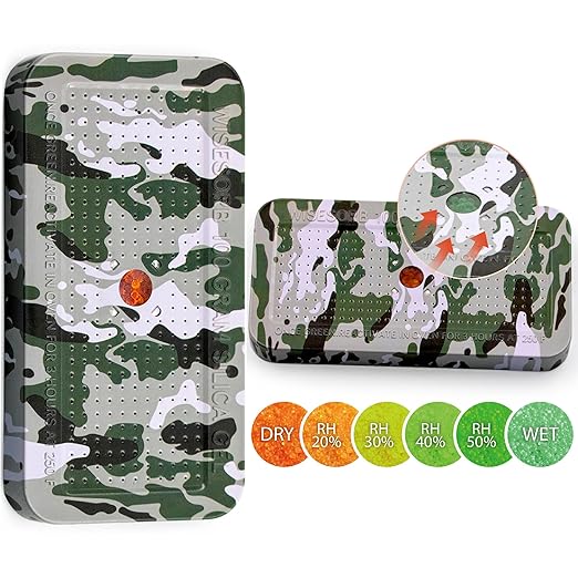 100 Gram Camouflage Gun Safe Dehumidifier Silica Gel Canister Rechargeable Dehumidifier Desiccant Reusable Indicating